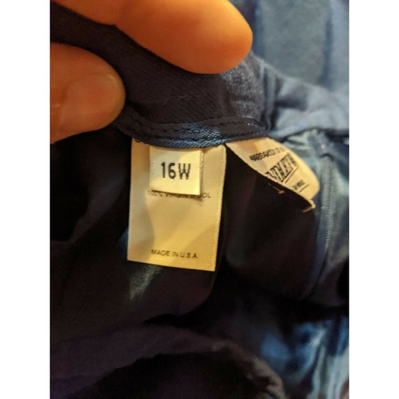 Pendleton Size 16W Straight Skirt Blue Slit Business Wool Womens - Picture 6 of 8